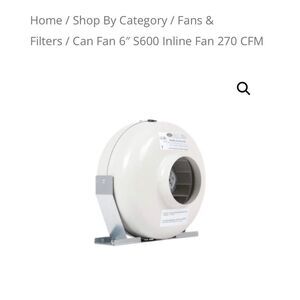 NIB Can Fan S600 6" Inline Fan 270 CFM